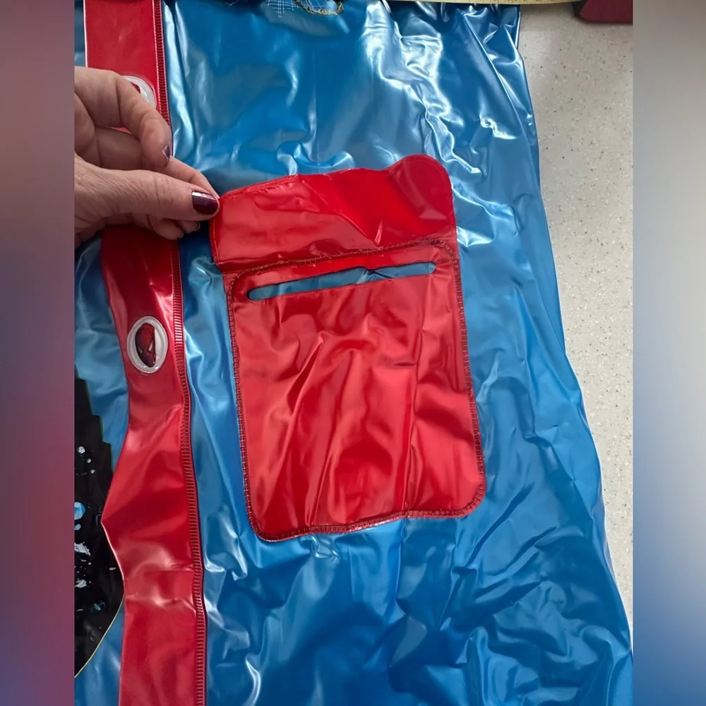 Spider-Man Rain Jacket / Slicker. Room to wear backpack under the Jacket…